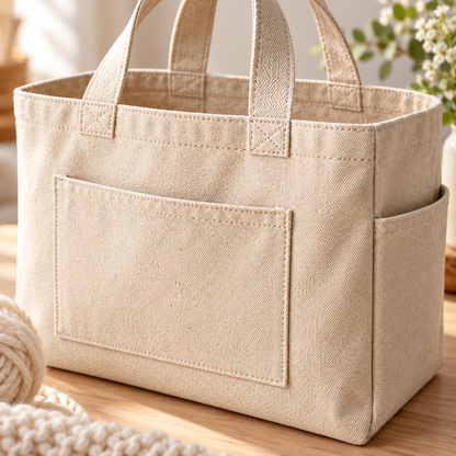 Canvas Yarn Project Bag — construction detail