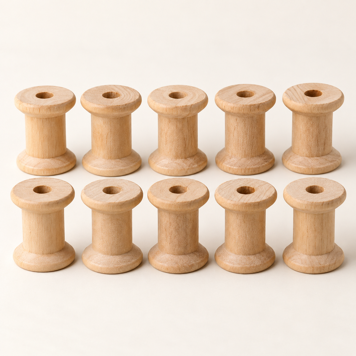 Wooden Thread Spools — Set of 10 — construction detail