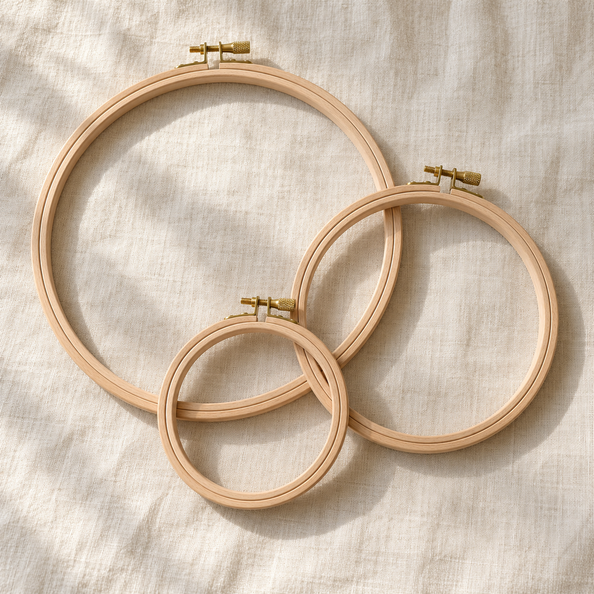 Wooden Embroidery Hoops — Set of 3 — main view